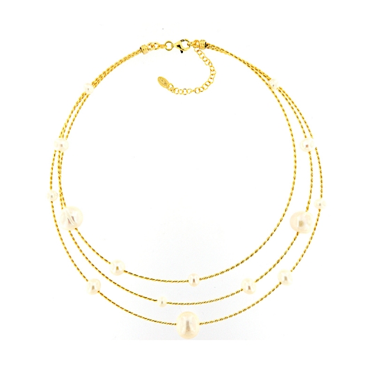 Choker in argento e perle