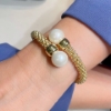 Bracciale contrariè in argento e perle