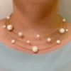 Collana a choker in argento e perle		