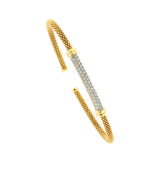 Bracciale rigido in argento e zirconi