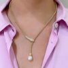 girocollo argento serpente e perla