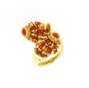 Anello contrariè in argento e corallo