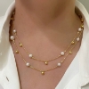 Collana lunga in argento e perle