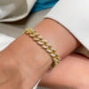 Bracciale grumette in argento dorato e zirconi