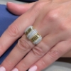 Anello a fascia larga in argento e zirconi