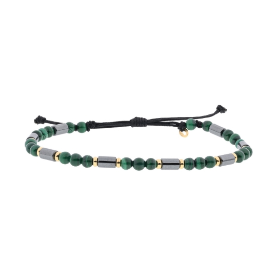Bracciale in malachite ematite ed oro