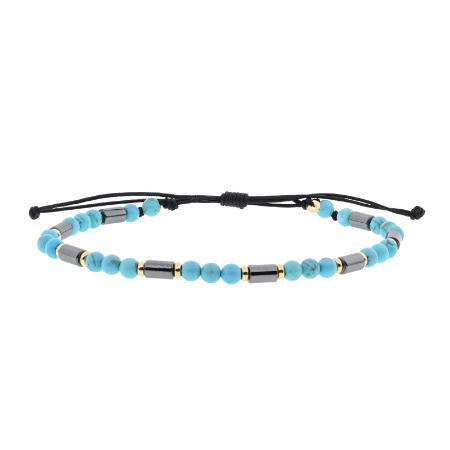 Bracciale in turchese ematite ed oro