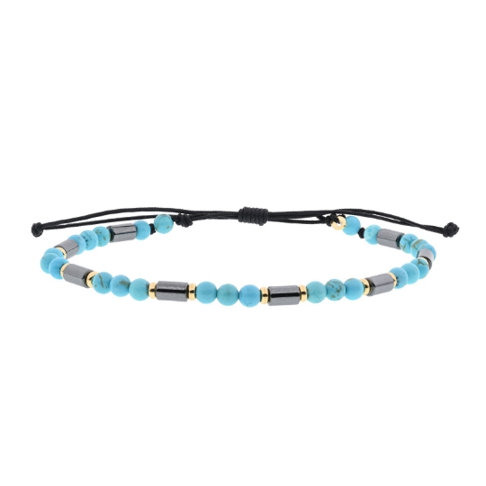 Bracciale in turchese ematite ed oro