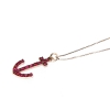 Collana uomo in oro con ancora di rubini