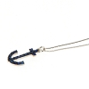 Collana uomo in oro con ancora di zaffiri