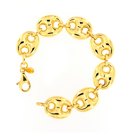 Bracciale in argento dorato maglia marina