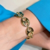 Bracciale in argento dorato maglia marina