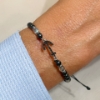 Bracciale ancora con diamanti neri