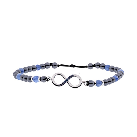 Bracciale uomo infinito con zaffiri