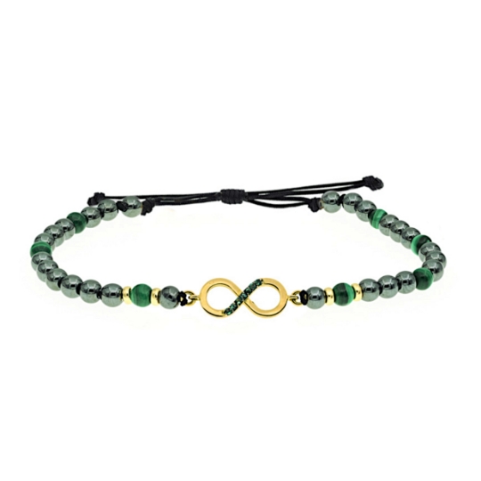 Bracciale uomo infinito con smeraldi