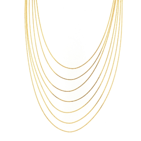 Collana multifili in argento dorato