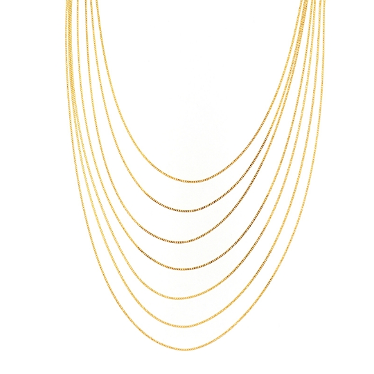 Collana multifili in argento dorato