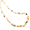 Collana lunga in argento dorato ed ambra