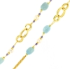 Collana lunga in argento acquamarina e perle