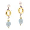 Orecchini in argento acquamarina e perle
