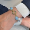 Bracciale in argento con acquamarina e perle