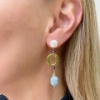 Orecchini in argento acquamarina e perle