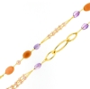 Collana lunga in argento con ametiste perle e moonstone