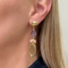 Orecchini pendenti in argento ametista perle e moonstone