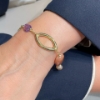Bracciale in argento con perle ametista e moonstone