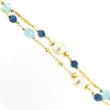 Bracciale in argento topazio azzurro e perle