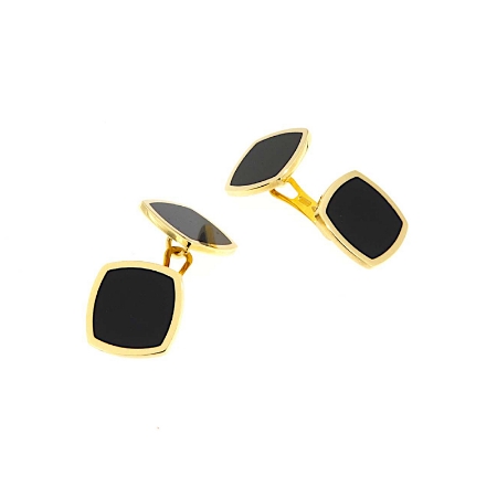 gemelli oro giallo ed onice