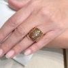 Anello traforato bicolore oro