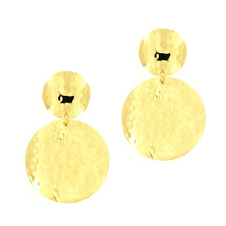 Orecchini pendenti in argento martellati e lucidi Aquaforte Vicenza