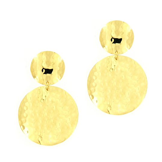 Orecchini pendenti in argento martellati e lucidi Aquaforte Vicenza