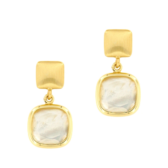 Orecchini pendenti in argento satinato e madreperla Aquaforte Vicenza