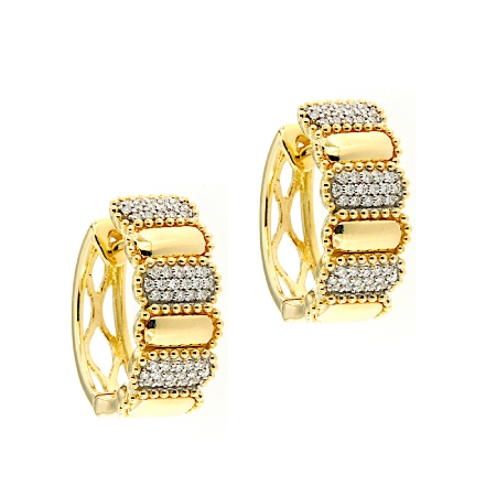 Orecchini a cerchio perlè con diamanti