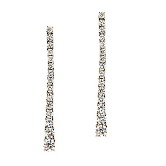 Orecchini tennis con diamanti a degradare