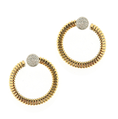 Orecchini cerchio tubogas con diamanti
