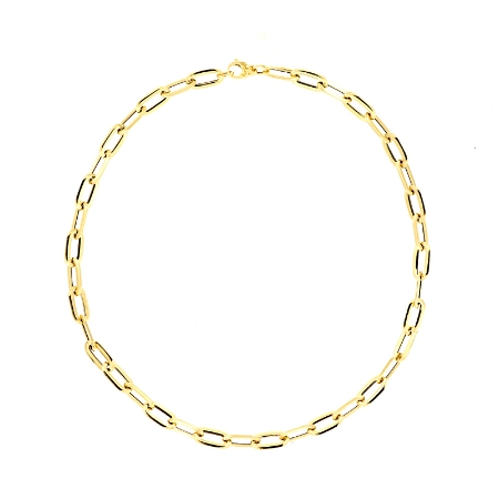 Collana a girocollo in oro giallo a catena ovale