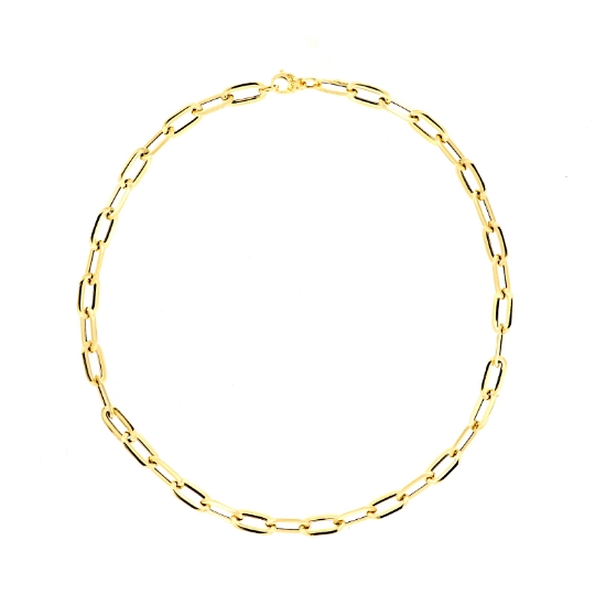 Collana a girocollo in oro giallo a catena ovale