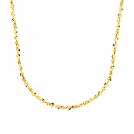 girocollo in oro giallo con maglia a corda