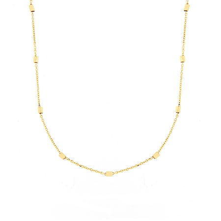 girocollo sottile in oro giallo con cubetti