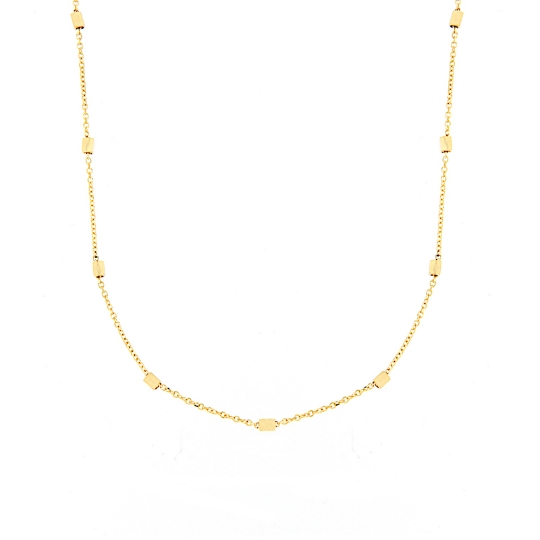 girocollo sottile in oro giallo con cubetti