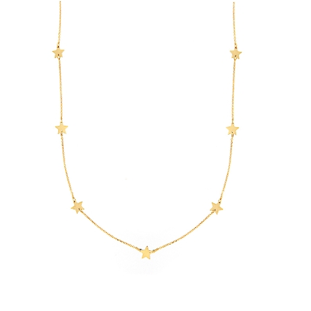 Collana sottile in oro con stelle cm. 45