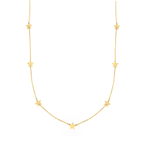 Collana sottile in oro con stelle cm. 45