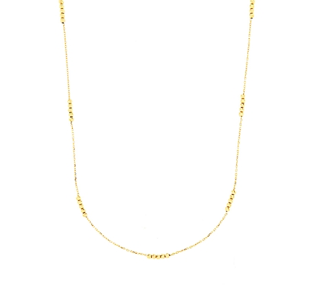 Collana sottile in oro giallo con sfere sfaccettate cm. 45