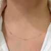 Collana sottile in oro giallo con sfere sfaccettate cm. 45