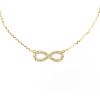 collana "infinito" in oro giallo e zirconi