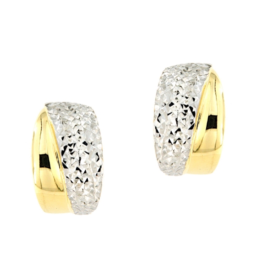 Orecchini in oro a fascia bicolore