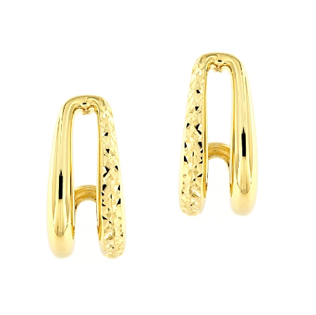 Orecchini in oro giallo lucidi e sfaccettati